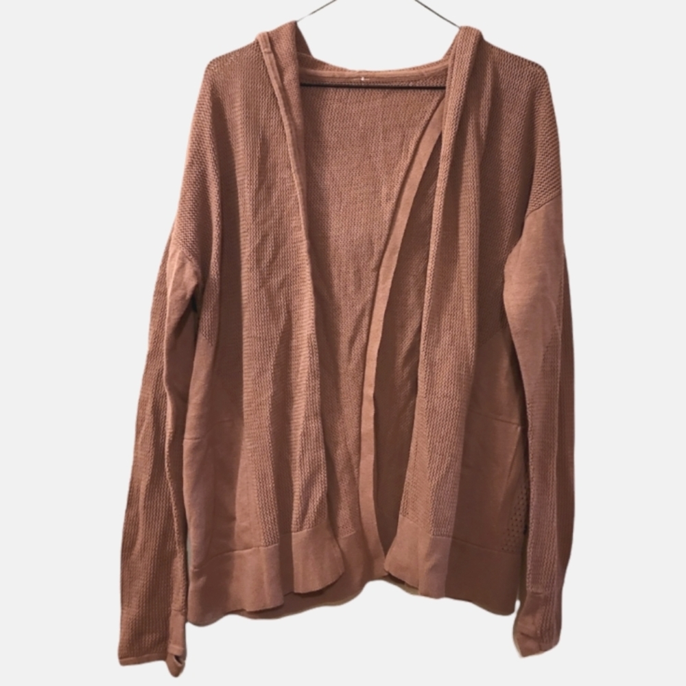 Lululemon Dusty Pink Rose Athleisure Sweater Open Cardigan Medium/ Large